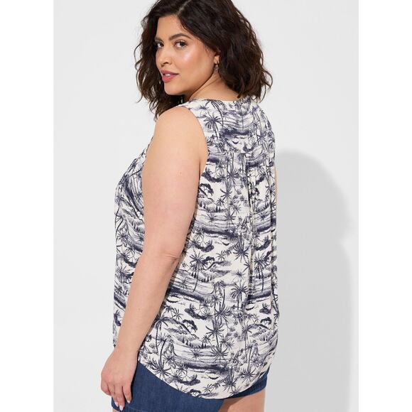 Torrid 1x 1 14-16 Challis Henley Pocket Sleeveless Tank - Picture 4 of 5